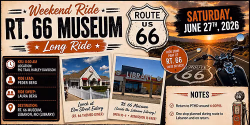 HOG2075 Weekend Ride: Rt. 66 Museum: Long Ride