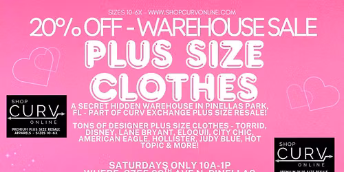 PLUS SIZE CLOTHING POP UP SALE - PINELLAS PARK, FL - 3 HOURS ONLY! SAT ONLY! SIZES 10-6X