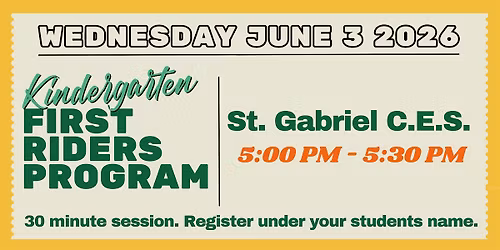 First Riders Program - St. Gabriel C.E.S. - 5:00pm Session