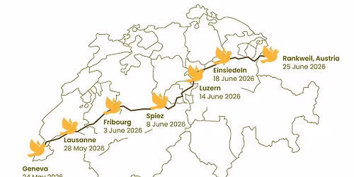 WELCOME TO THE PEACEWALK IN SWITZERLAND MEETING UP OF THE TWO FRENCH ROUTES IN LAUSANNE
