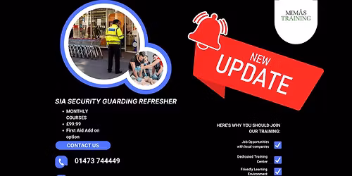SIA Security Guarding Refresher - New Course - Ipswich