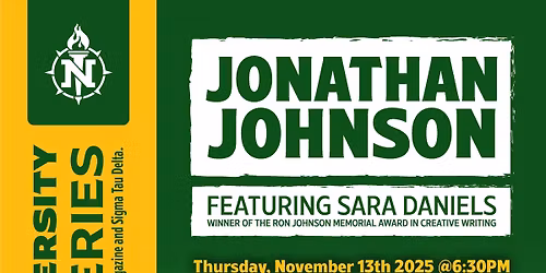 NMU Visiting Writers Series: Jonathan Johnson (feat. Sara Daniels)