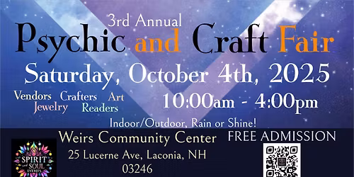 3rd Annual October Psychic and Craft Fair