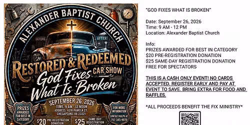 Restored and Redeemed Car Show