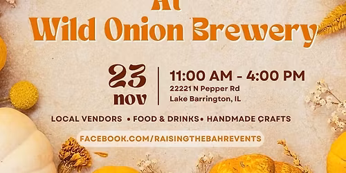 On Tap & On Trend Thanksgiving Market @ Wild Onion Brewery, Lake Barrington, IL