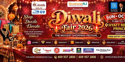 DIWALI FAIR Princeton NJ \ud83e\ude94\u2728SHOPPING \u2728 FOOD \u2728LIVE ENTERTAINMENT \u2728 FREE Entry & FREE Parking \u2728