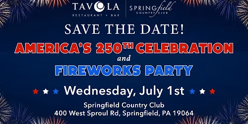America\u2019s 250th Celebration and Fireworks Party