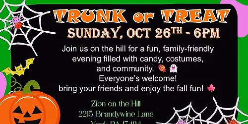 \ud83c\udf83 Trunk or Treat on the Hill! \ud83c\udf83