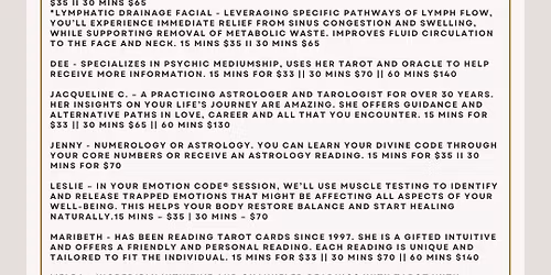 Providers for The Holiday Spiritual Fair @ Spark of Divine