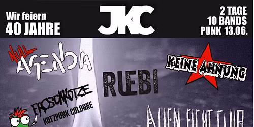 40 Jahre JKC Teil 2: Punk Night mit 5 Bands!
