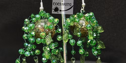 Beaded Plant Earrings - $40