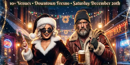MR. & MRS. Bad Santa Pub Crawl in Downtown Fresno