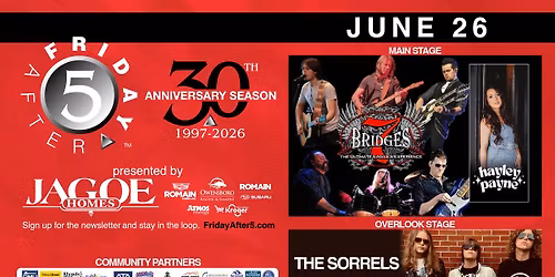 FRIDAY AFTER 5 - 30th: 7 BRIDGES: THE ULTIMATE EAGLES EXPERIENCE with HAYLEY PAYNE