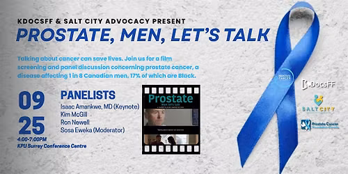 KDocsFF & Salt City Advocacy Present "Prostate, Men, Let's Talk"