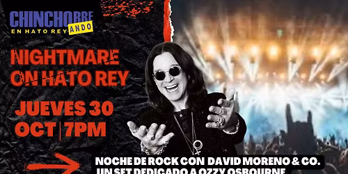 Jueves 30 oct. (Midnight en Hato Rey) Noche de Rock dedicada a Ozzy