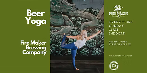 Hops & Flow Beer Yoga at Fire Maker Brewing