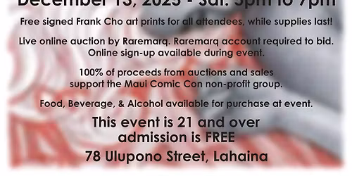 Maui Ku'ia Chocolate benefit fundraiser for the Maui Comic Con