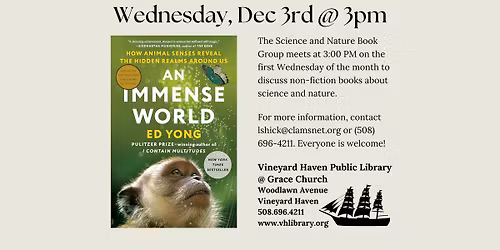 Science & Nature Book Club Reads \u201cAn Immense World" by Ed Yong