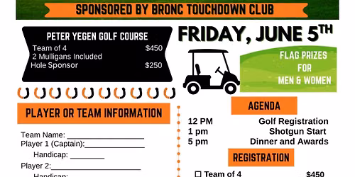 \u26f3\ufe0f6th Annual Orange & Black Golf Scramble\u26f3\ufe0f