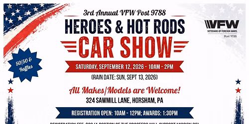 Heroes & Hot Rods 3rd Annual Car show 