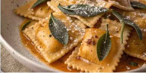 Fall Into Pasta: Pumpkin Ravioli with Brown Butter Sage Sauce - Charlotte