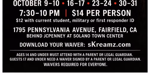 SKREAMZ presents COVEN \u2014a Haunted House in Fairfield