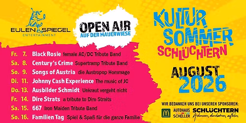 KULTURSOMMER SCHL\u00dcCHTERN 2026 \u2013 Konzerte, Comedy & Familientag