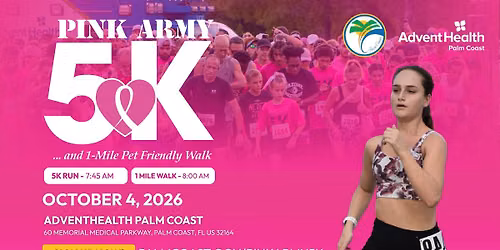 Pink Army 5K RUn and 1 Mile Pet Friendly Walk
