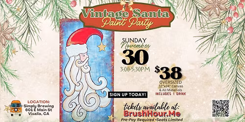 \ud83c\udf85\u2728Vintage Santa Paint & Sip Party \ud83c\udfa8\ud83c\udf84