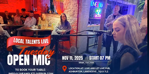 Open Mic session\/ LIVE music by local talents \/ Pie & Pint combo