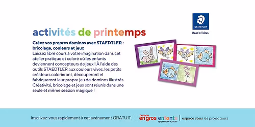 Cr\u00e9ez vos propres dominos avec STAEDTLER \u00e0 Bureau en Gros Laval Magasin 76