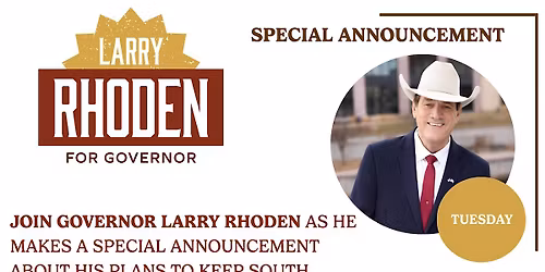 Gov. Rhoden Special Announcement
