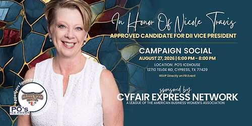 Fundraiser Social For Nicole Travis Approved Candidate for District II Vice President
