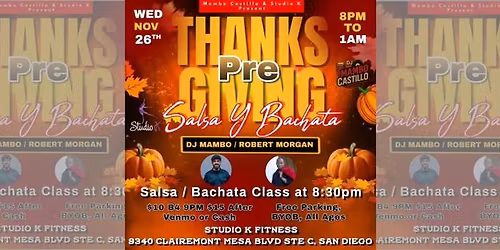 PRE THANKSGIVING SALSA BACHATA SOCIAL.