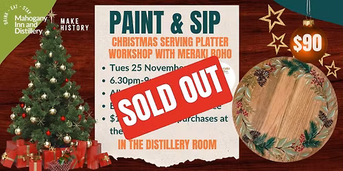 SOLD OUT: Christmas Platter Paint 'n' Sip with Meraki Boho