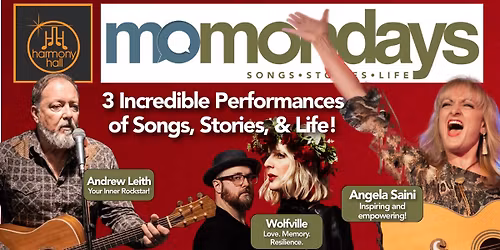 momondays Gormley, featuring Wolfville, Angela Saini, and Andrew Leith!