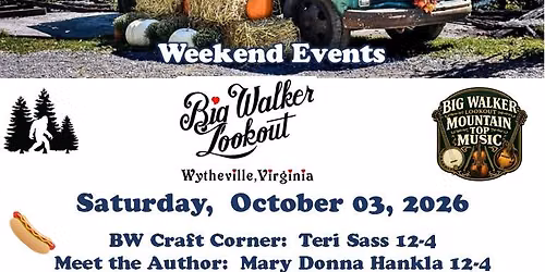 Events for October 3 & 4, 2026