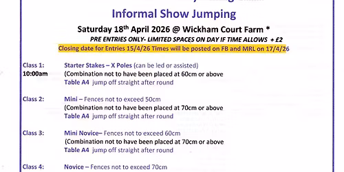 Showjumping at Wickham Court Farm