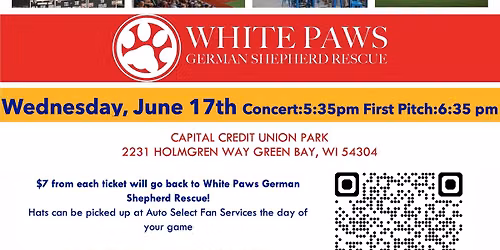 GB Rockers Ticket Fundraiser for White Paws ~ June 17th