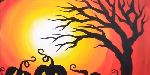 Childrens Art Class - Mixed Media Halloween Silhouette Picture