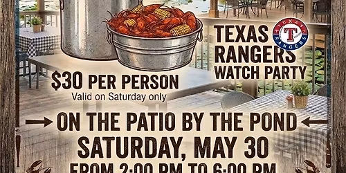 All You Can Eat Crawfish Boil & Rangers Watch Party