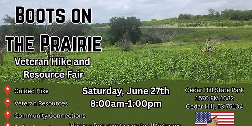 Boots on the Prairie: Veterans Hike and Resource Fair