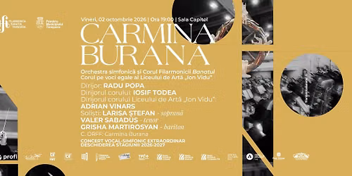 CARMINA BURANA | Deschiderea Stagiunii 2026/27 | Dirijor: RADU POPA