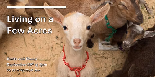 Liiving on a Few Acres: Goats and Sheep (in-person & Zoom)