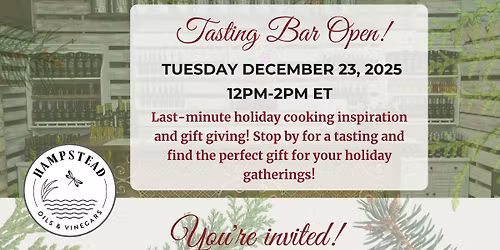 Free Oil and Vinegar Tasting!