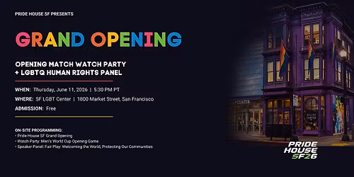 Pride House SF Kickoff Party + LGBTQ+ Rights in Sports Conversation