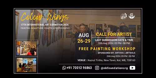 CALL FOR ARTIST | Colour Wings 17th International Art Expo in Kolkata, India 2026