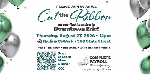Complete Payroll Ribbon Cutting @ Radius CoWork! \u2702\ufe0f