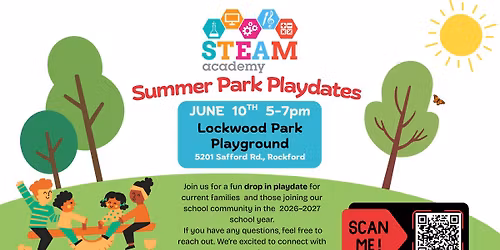 STEAM Summer Park Playdate- Lockwood Park: June 10th
