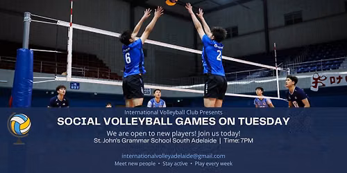 Social Volleyball Games *Adelaide South* *ALL LEVELS*
